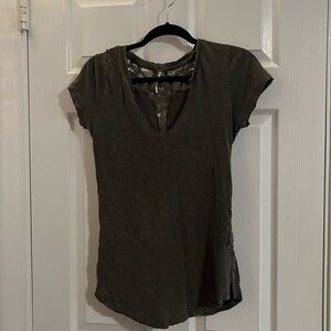 Free People Lacy Back Detail T Shirt